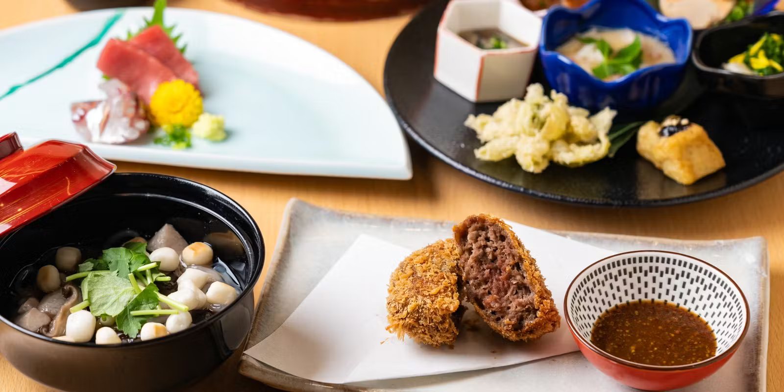 9-Course Seasonal Kaiseki with Clay-Pot Rice, Fresh Sashimi, and Premium Meat Selections