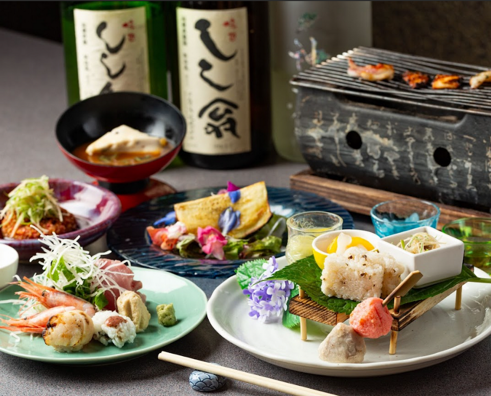 5-Course Kyoto Kaiseki with Sushi, Charcoal-Grilled Squid & Tempura