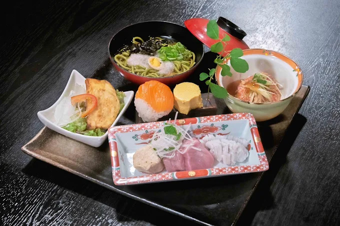 Kyoto Kuzushi Kaiseki with Soba Noodles, Charcoal-Grilled Squid & Tempura